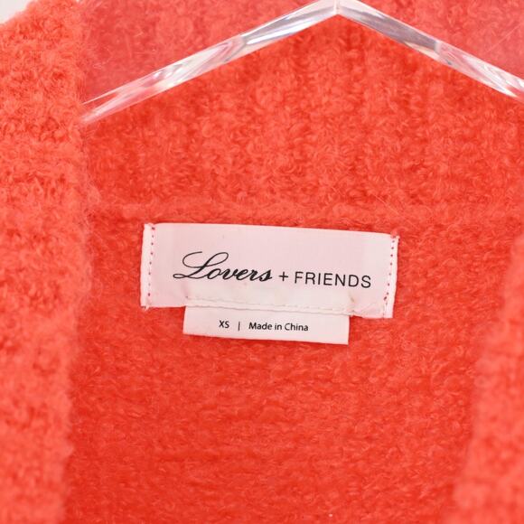 LOVERS FRIENDS Sweater Womens Size XS Wool Blend Coral Mock Neck Knit Top Cozy - Picture 7 of 12